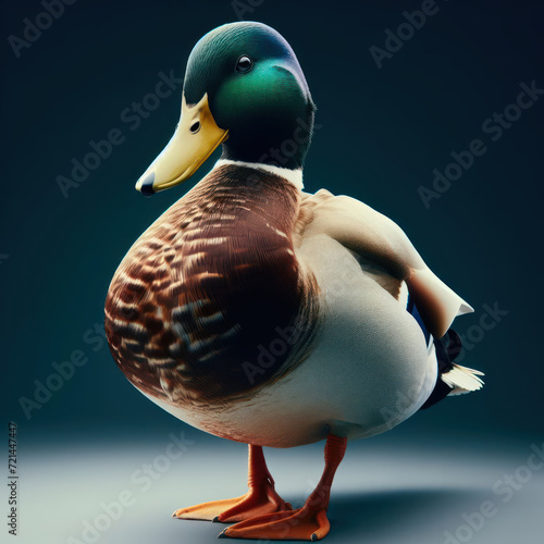 Mallard Duck, Anas platyrhynchos, Pato Real Mexicano, anade real, anade azulon o pato de collar, collared duck, Кряква, high quality portrait,  isolated black background.