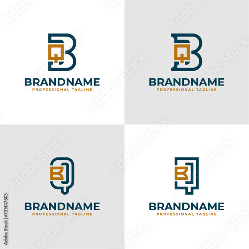 Elegant Letter BQ and QB Monogram Logo, suitable for business with BQ or QB initials