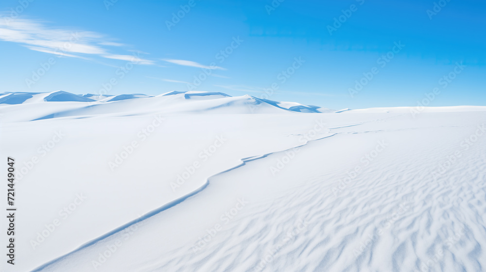 wonderful snowy landscape, clear blue sky