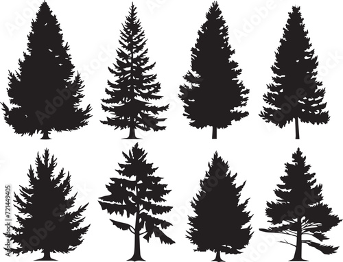 Set Trees. Hand drawn vector illustration