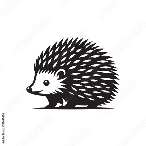 Adorned in Shadows: Hedgehog Silhouette Set Depicting the Subtle Beauty of Prickly Elegance - Hedgehog Illustration - Hedgehog Vector
