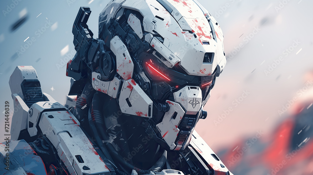 dangerous angry robot face with monitoring style dangerous angry robot face with monitoring style
