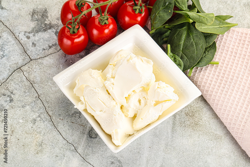 Soft cream cheese in the bowl Soft cream cheese in the bowl