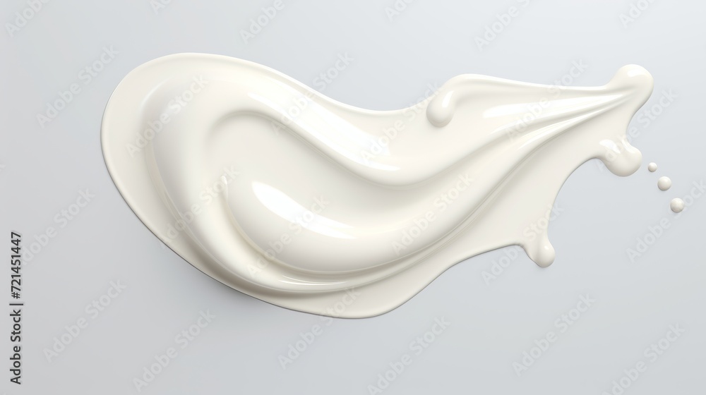 A white creamy foam background is adorned with glossy paint droplets. A white creamy foam background is adorned with glossy paint droplets.