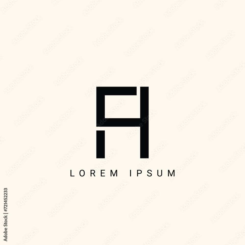 Alphabet FH or HF illustration monogram vector logo template