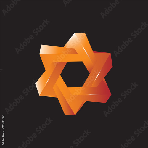 Stars V and M imposible logo design concept
