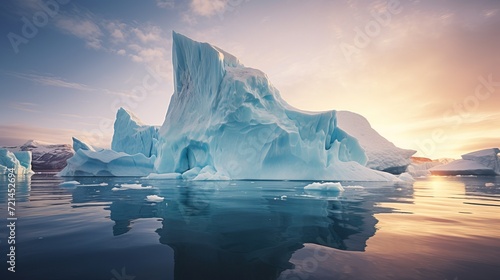 An aerial view of a gigantic iceberg in disko bay, greenland. photo