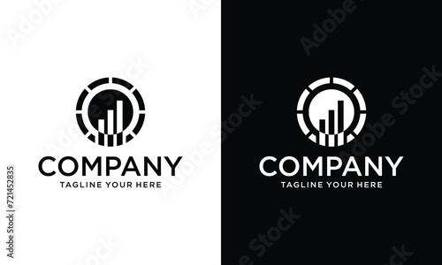 circle Financial and investment vector logo design on a black and white background.