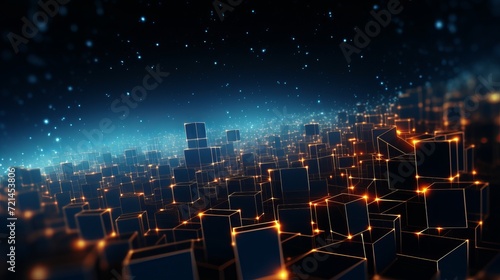 Cyber particles in a 3d abstract background