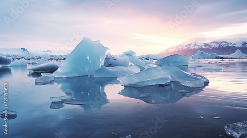 Iceland's jokulsarlon glacier lake is home to icebergs.