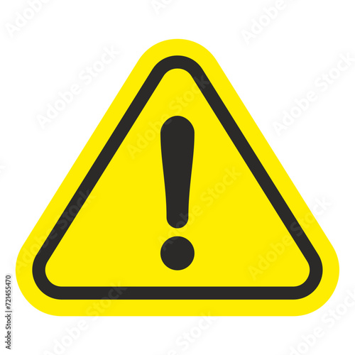 yellow warning triangle sign. Danger icon. exclamation symbol
