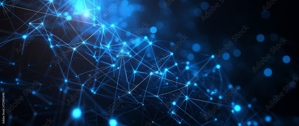 Abstract connected dots on blue background. Technology concept Abstract connected dots on blue background. Technology concept