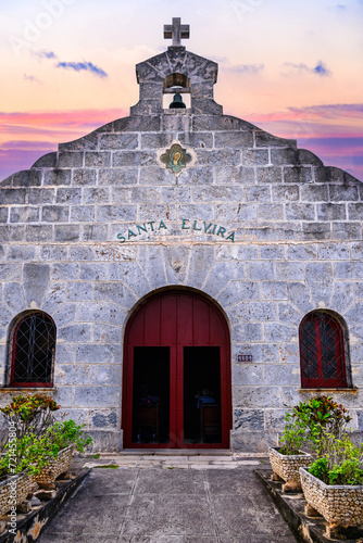 Colonial facade of Santa Elvira Catholic Church, Varadero, Cuba photo