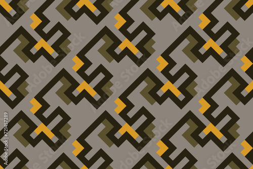 geometric seamless pattern background with vintage green, black and yellow color