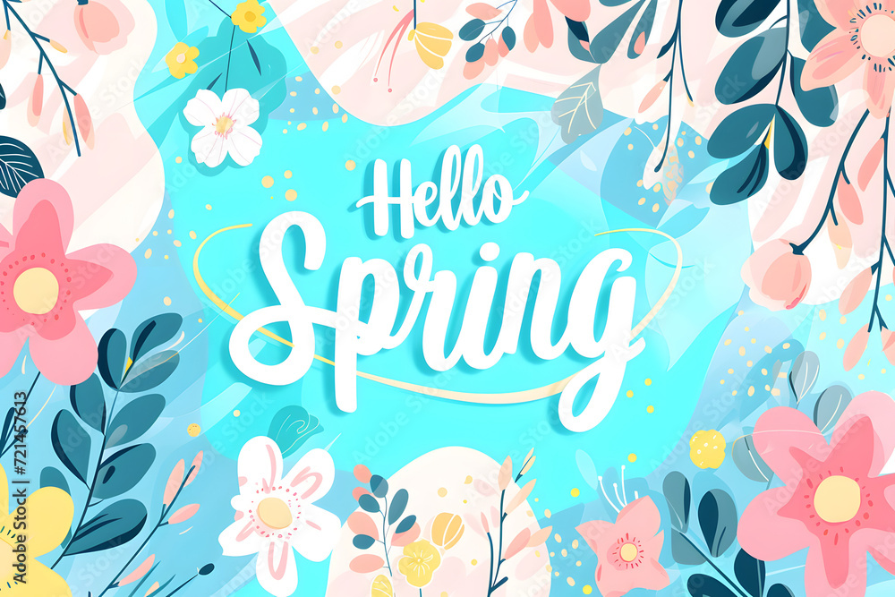'Spring flower background with text 'Spring flower background with text
