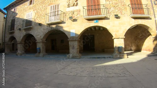 a square in the old Cirauqui (Zirauki) town, Navarra, Spain photo