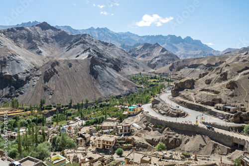 views of lamayuru village in leh ladakh district, india photo
