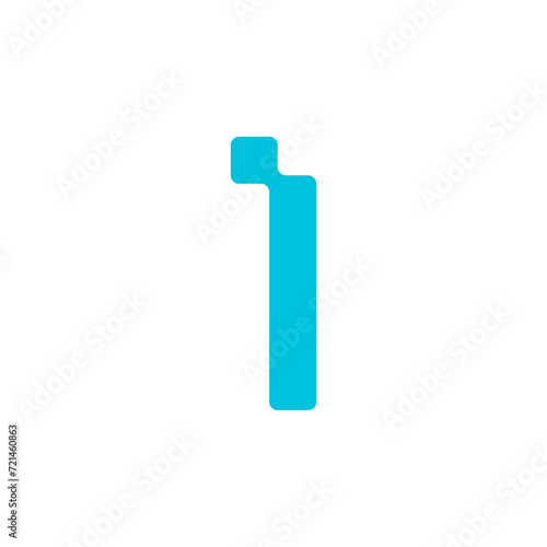 letter "i" in transparent background technology style in blue color