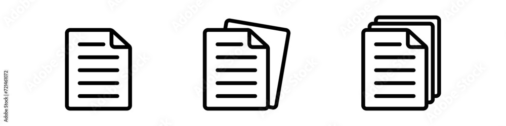 Document icon. Paper icon. Paper file. Page and sheet. Symbol set copy. Page in vector design flat style Document icon. Paper icon. Paper file. Page and sheet. Symbol set copy. Page in vector design flat style