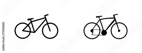 Bicycle icon vector illustration. Isolated modern bike set icons. Fitness sport ride on the bicycle. Simple bike in vector design style