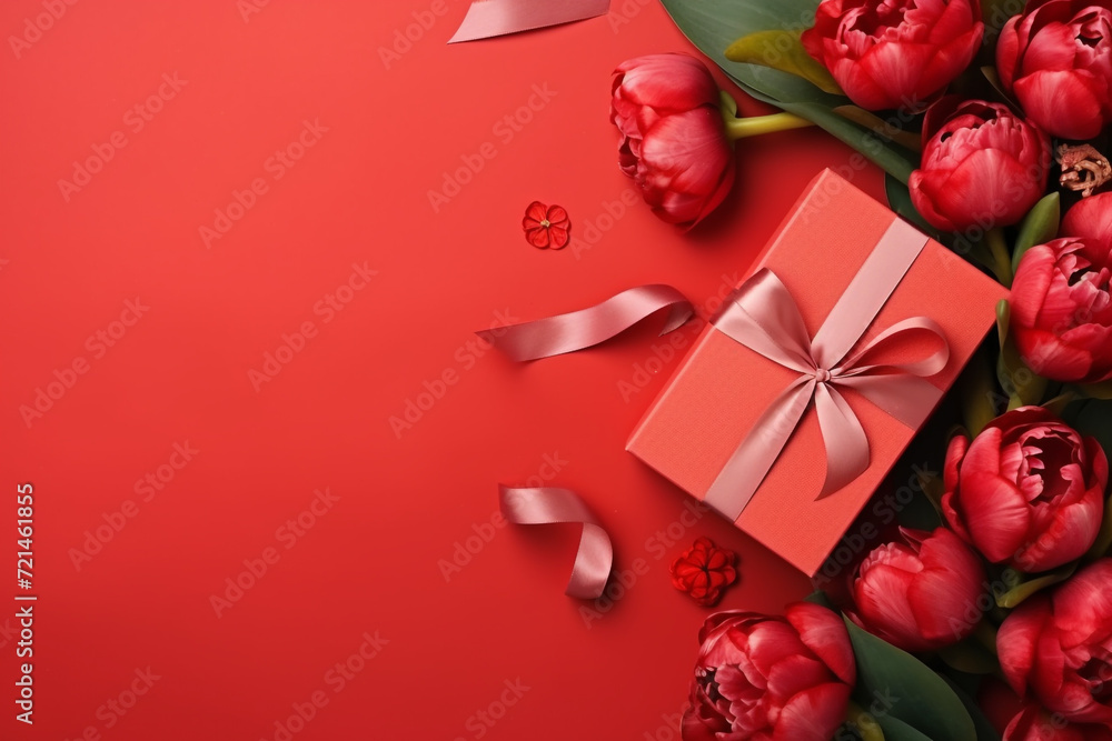 3d Red rose and gift box with a small heart lie on the book spread. Side view. Close-up. Natural daylight. Image can be used for Valentine's Day, Women's Day, weddings, anniversaries generative Ai 3d Red rose and gift box with a small heart lie on the book spread. Side view. Close-up. Natural daylight. Image can be used for Valentine's Day, Women's Day, weddings, anniversaries generative Ai