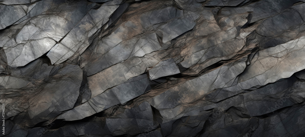 Textured Dark Rock Formation Close-Up View Textured Dark Rock Formation Close-Up View