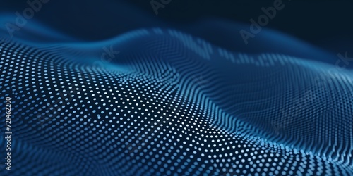 Abstract 3D blue wave background. Connection dots structure. Polygonal abstract background. Plexus concept art.