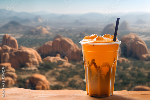 Vietnamese iced coffee, desert background