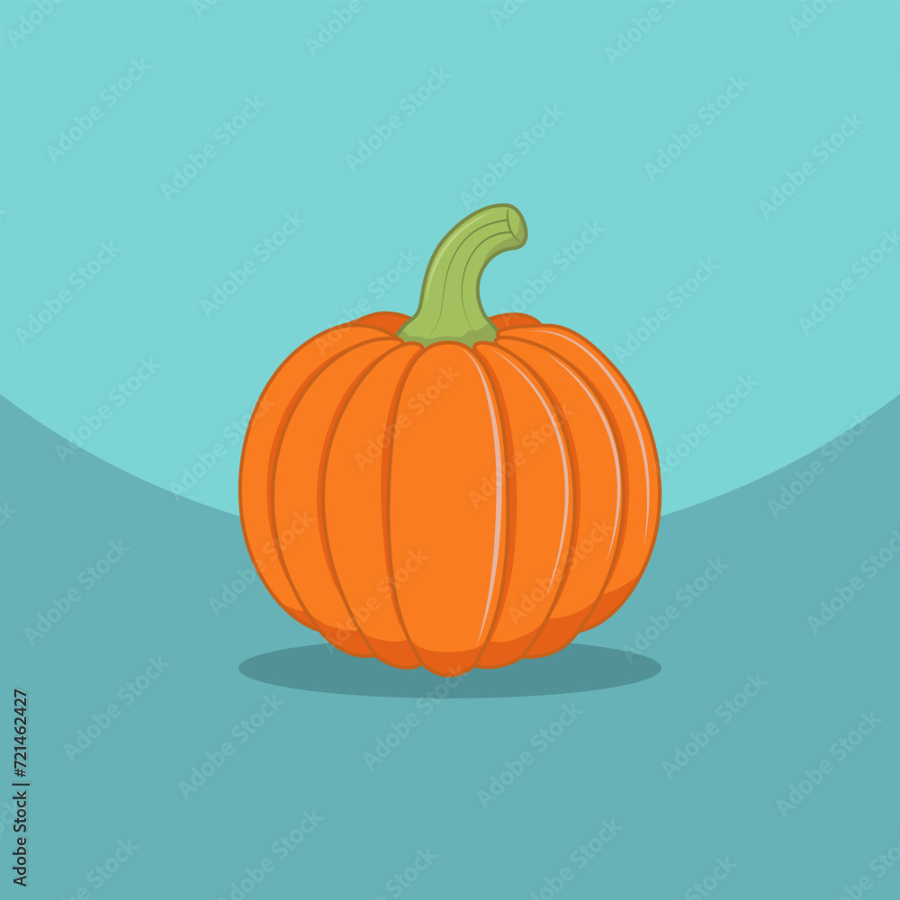 Pumpkin vegetable on a blue background. Healthy food design. Vector illustration Pumpkin vegetable on a blue background. Healthy food design. Vector illustration