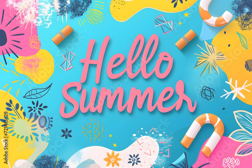 Colorful summer background with text 
