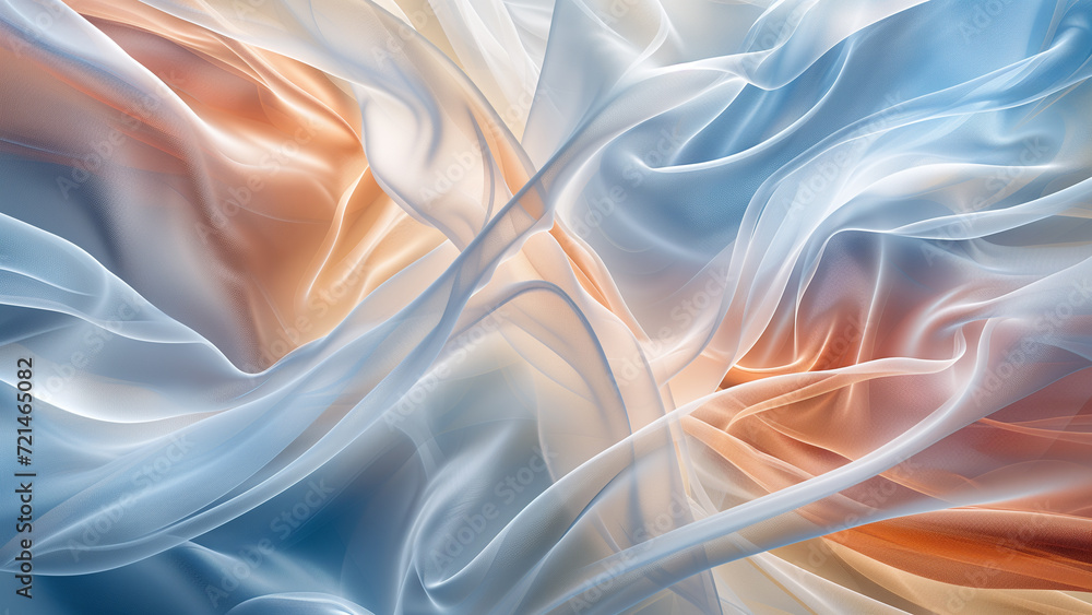 Obraz premium Pastel Palette: Beautiful Lines in Soft Blue, White, Rose, and Gold