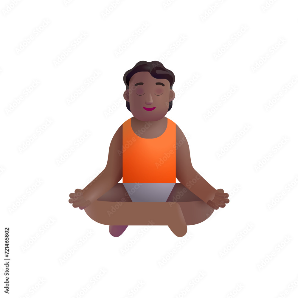 Person in Lotus : Medium-Dark Skin Tone