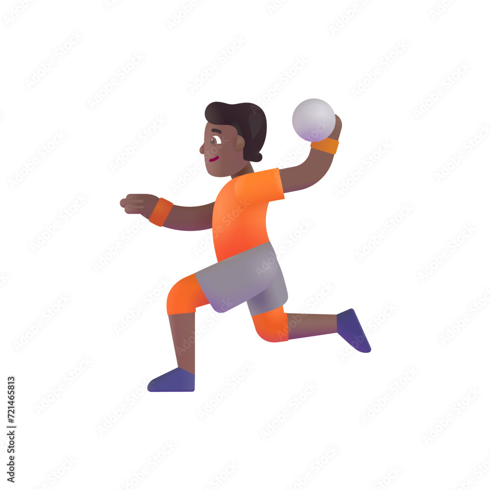 Person Playing Handball : Medium-Dark Skin Tone Person Playing Handball : Medium-Dark Skin Tone