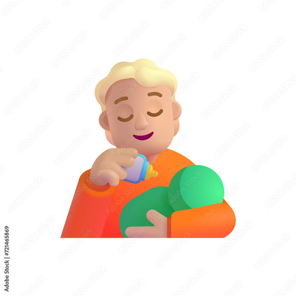 Person Feeding Baby: Medium-Light Skin Tone Person Feeding Baby: Medium-Light Skin Tone