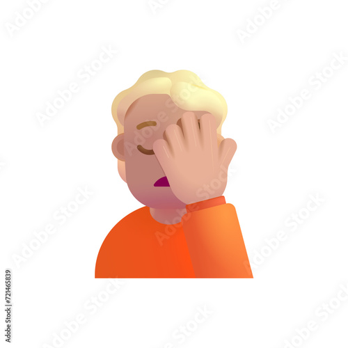 Person Facepalming: Medium-Light Skin Tone