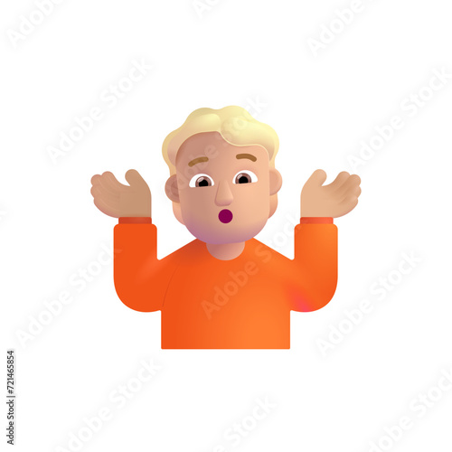 Person Shrugging: Light Skin Tone