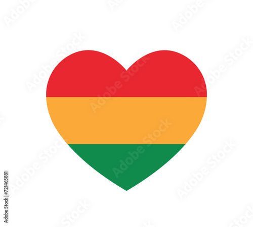 Free Download Black History month heart symbol in Pan-African colours, green, yellow, red, vector illustration - GFXLoad