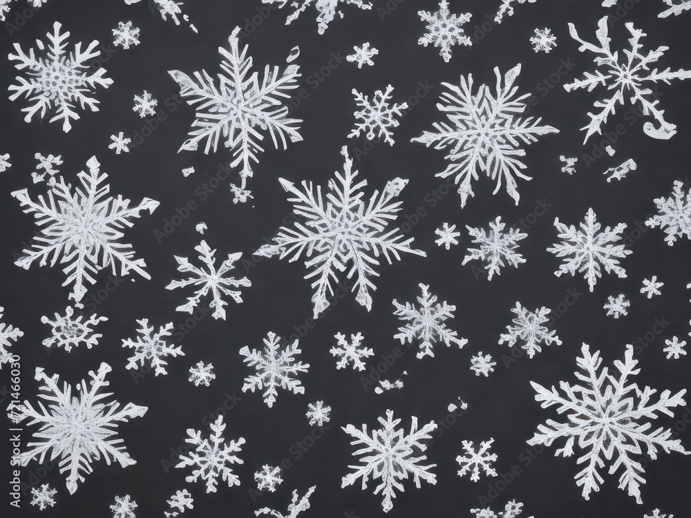 Snowflake texture on a black background Snowflake texture on a black background