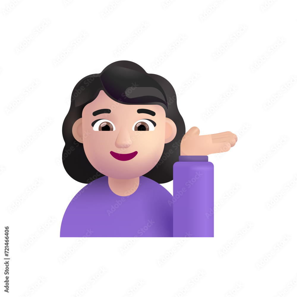 Woman Tipping Hand: Light Skin Tone Woman Tipping Hand: Light Skin Tone