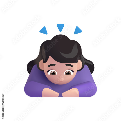 Woman Bowing: Light Skin Tone