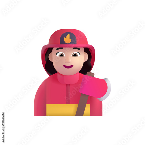 Woman Firefighter: Light Skin Tone