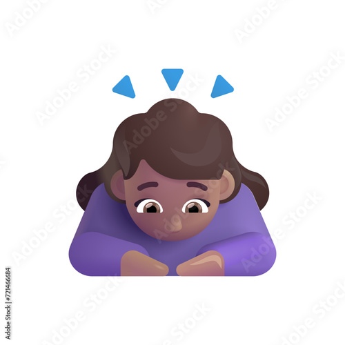 Woman Bowing: Medium Skin Tone