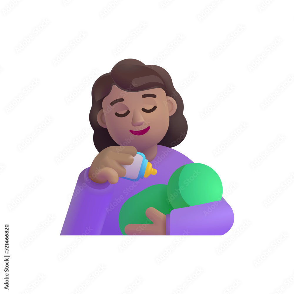 Woman Feeding Baby: Medium Skin Tone