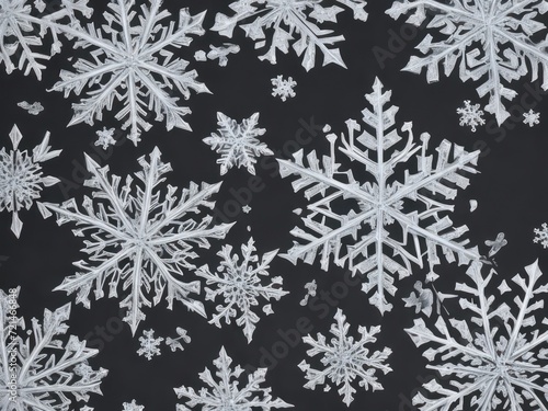 Snowflake texture on a black background © Romaboy