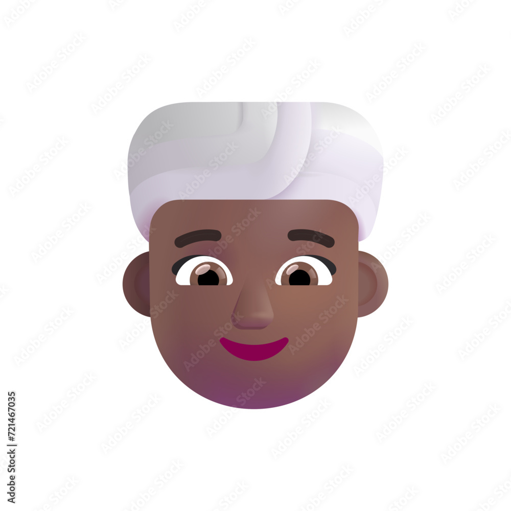 Woman Wearing Turban: Medium-Dark Skin Tone Woman Wearing Turban: Medium-Dark Skin Tone