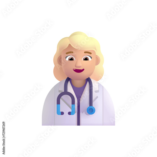 Woman Health Worker: Medium-Light Skin Tone