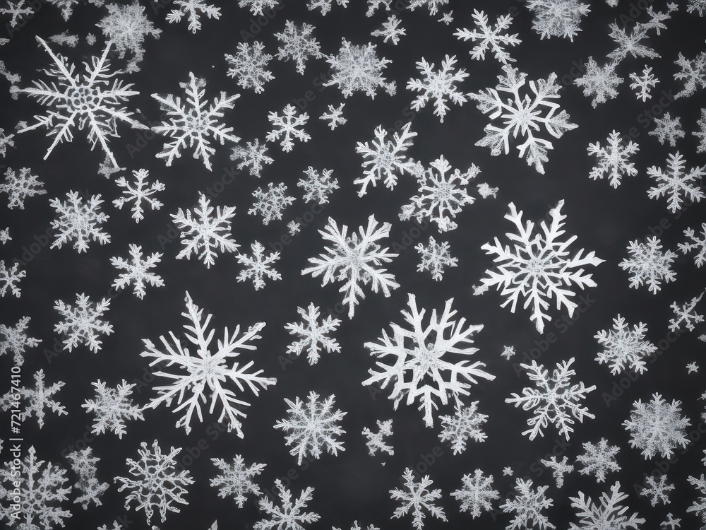 Snowflake texture on a black background Snowflake texture on a black background