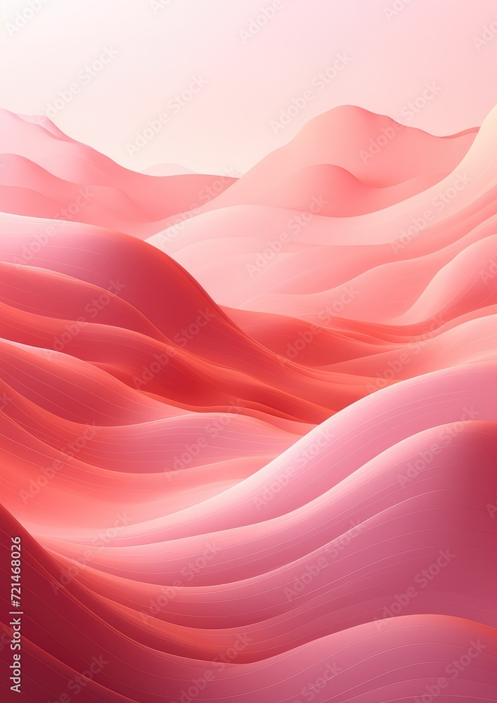 Obraz premium Pink abstract background with mountain outlines. Generative AI.
