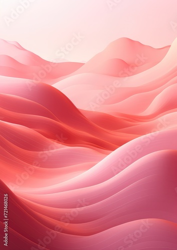 Pink abstract background with mountain outlines. Generative AI.