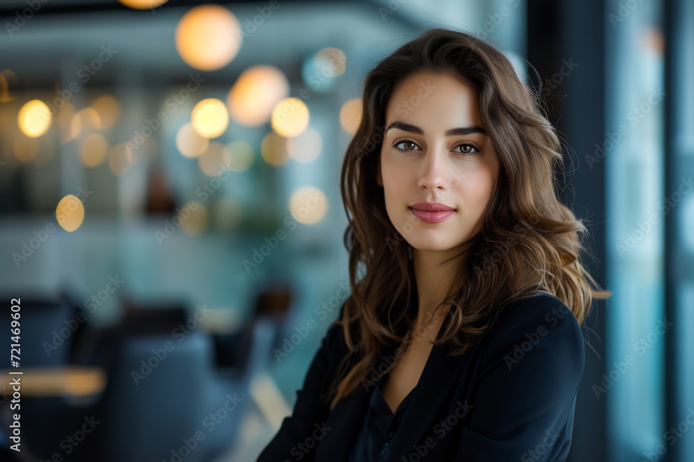 a businesswoman in a modern office setting a businesswoman in a modern office setting